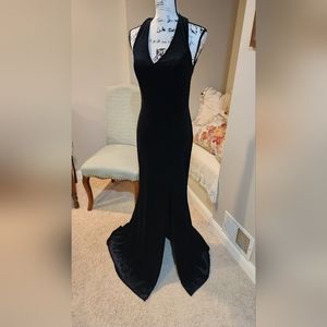 Revelry velvet halter formal dress